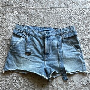 7 For All Mankind Blue Jean Shorts Casual Cut-Off Style
